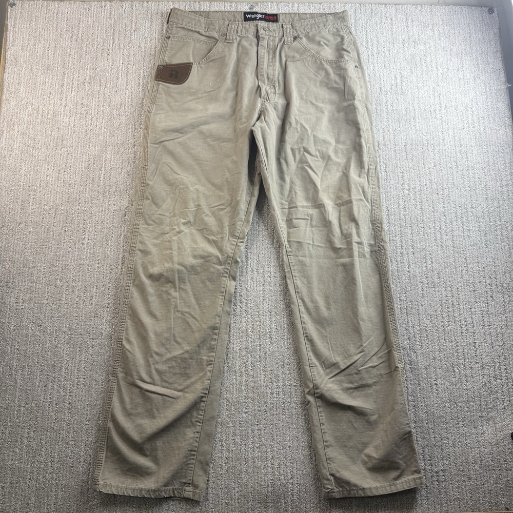 Wrangler Riggs Workwear Ripstop Relaxed Carpenter Men's Size 34x34 Khaki